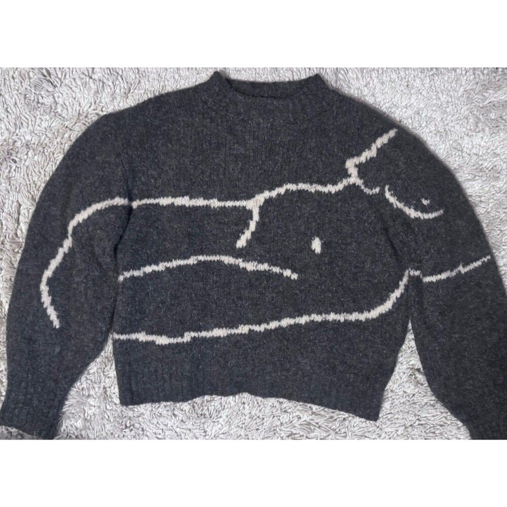 Paloma Wool Gray Sweater LARGE Abstract Body Art